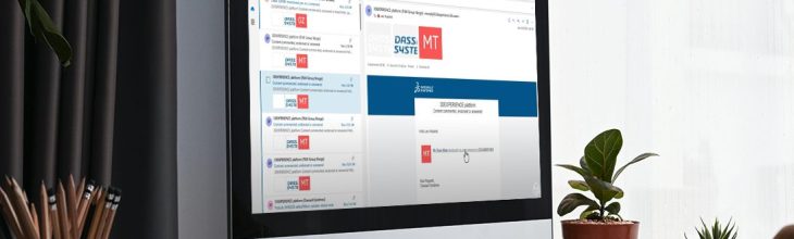 An user getting an email notification from 3DEXPERIENCE